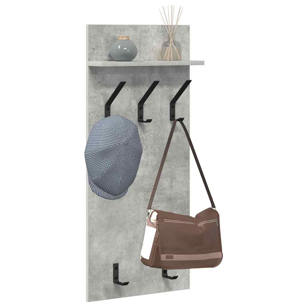 Wandmontierter nachttisch mit Regal Beton Grau 40 x 10 x 90 cm