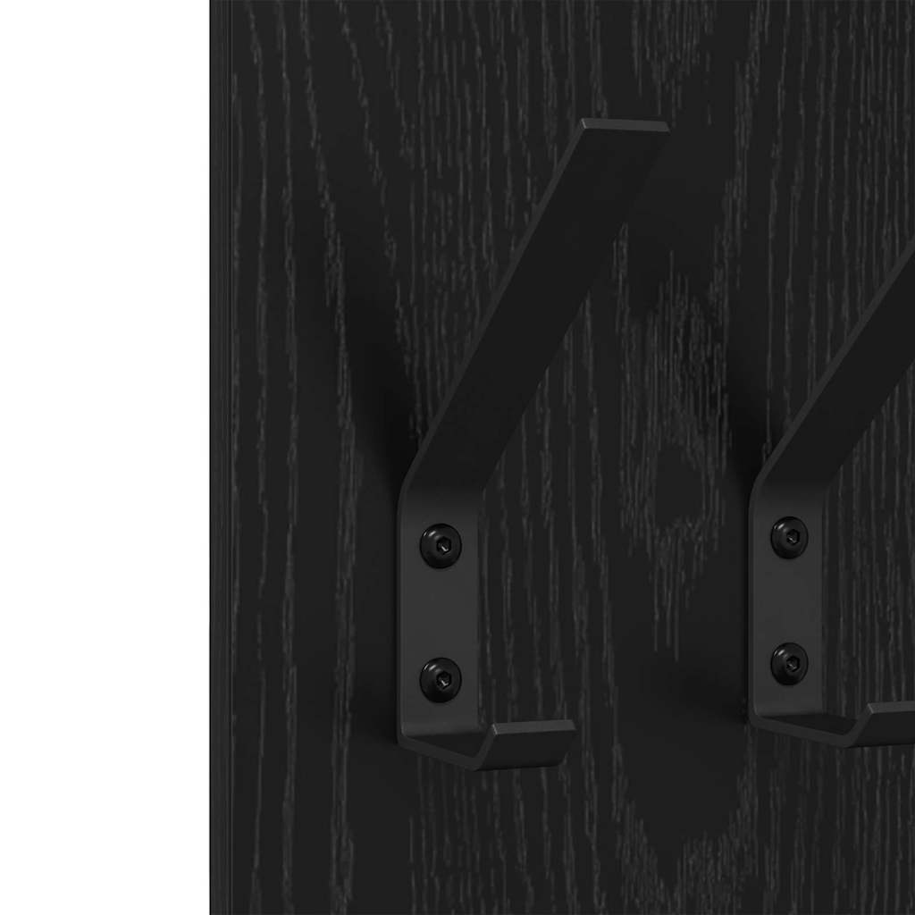 Wandmontierter nachttisch Schwarz Eichen-Optik Holzwerkstoff