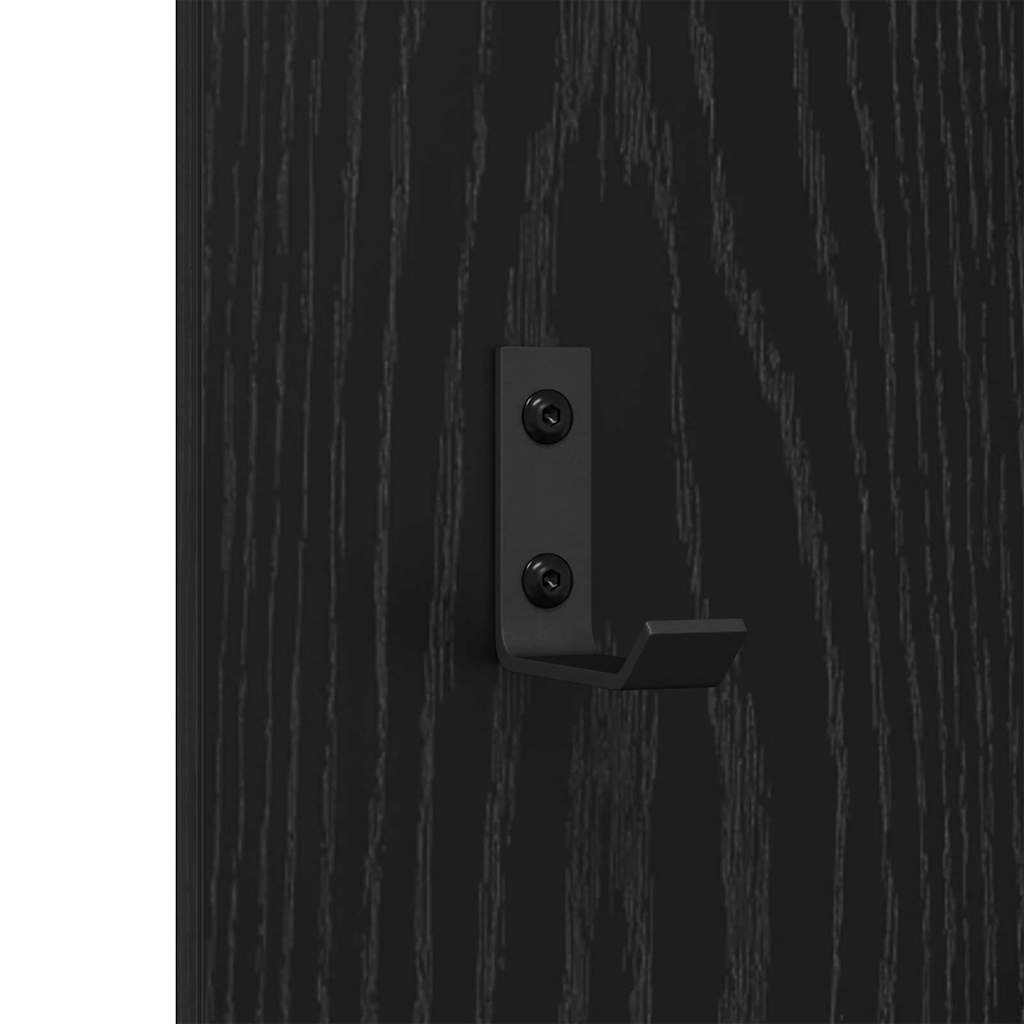 Wandmontierter nachttisch Schwarz Eichen-Optik 30 x 1,5 x 80 cm