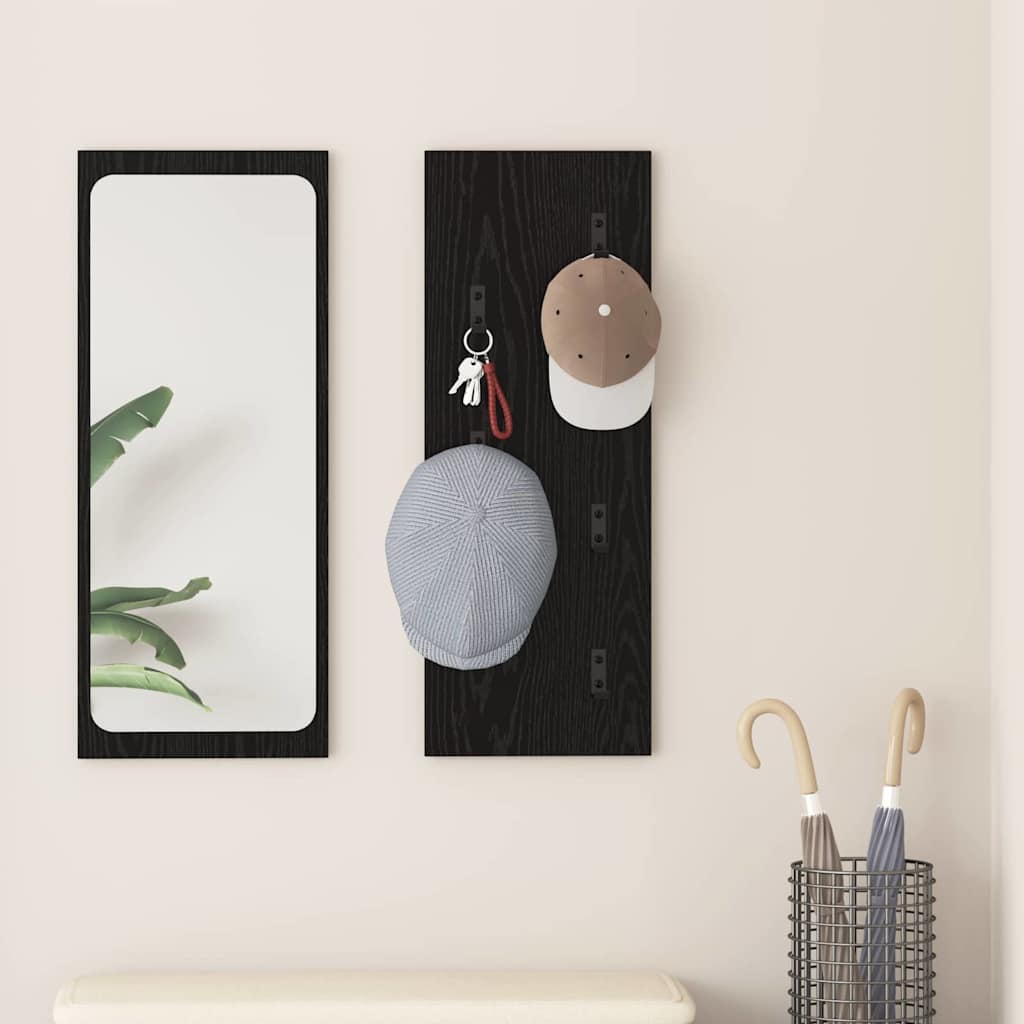 Wandmontierter nachttisch Schwarz Eichen-Optik 30 x 1,5 x 80 cm