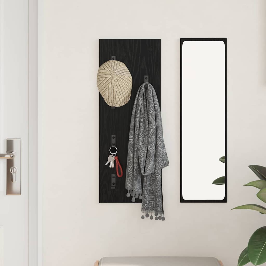 Wandmontierter nachttisch Schwarz Eichen-Optik 30 x 1,5 x 80 cm