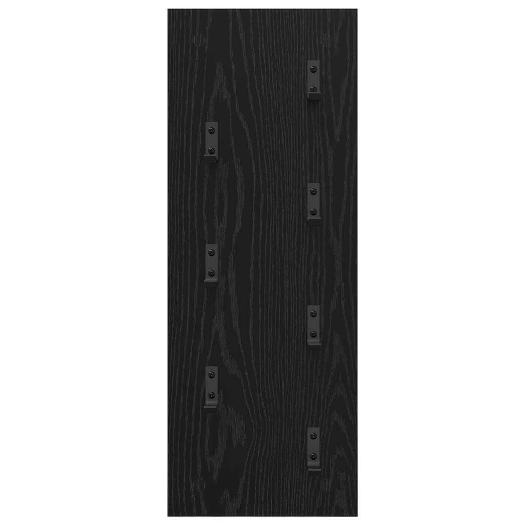 Wandmontierter nachttisch Schwarz Eichen-Optik 30 x 1,5 x 80 cm