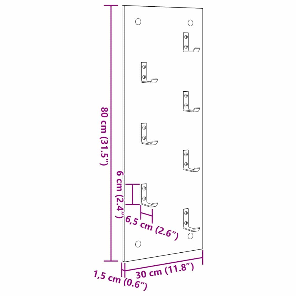 Wandmontierter nachttisch Beton Grau 30 x 1,5 x 80 cm