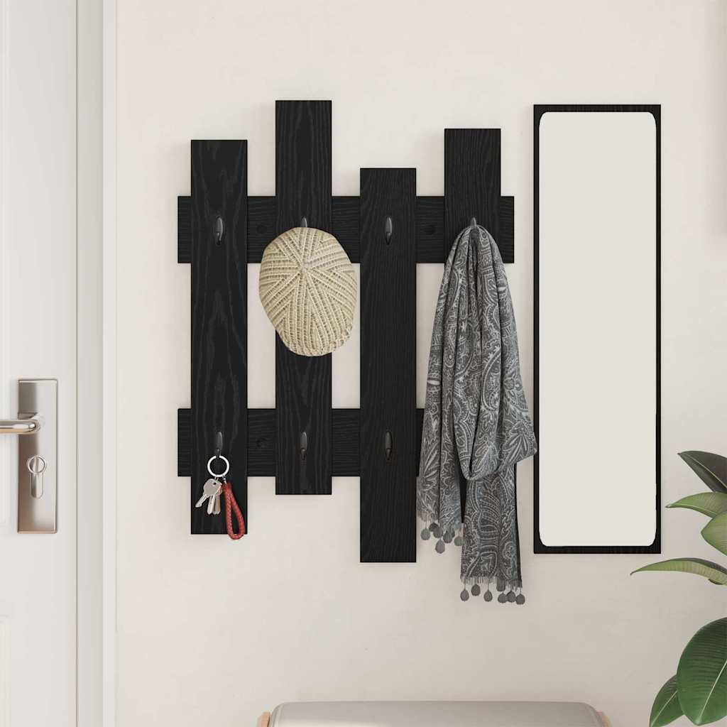 Wandmontierter nachttisch Schwarz Eichen-Optik 60 x 3 x 82 cm