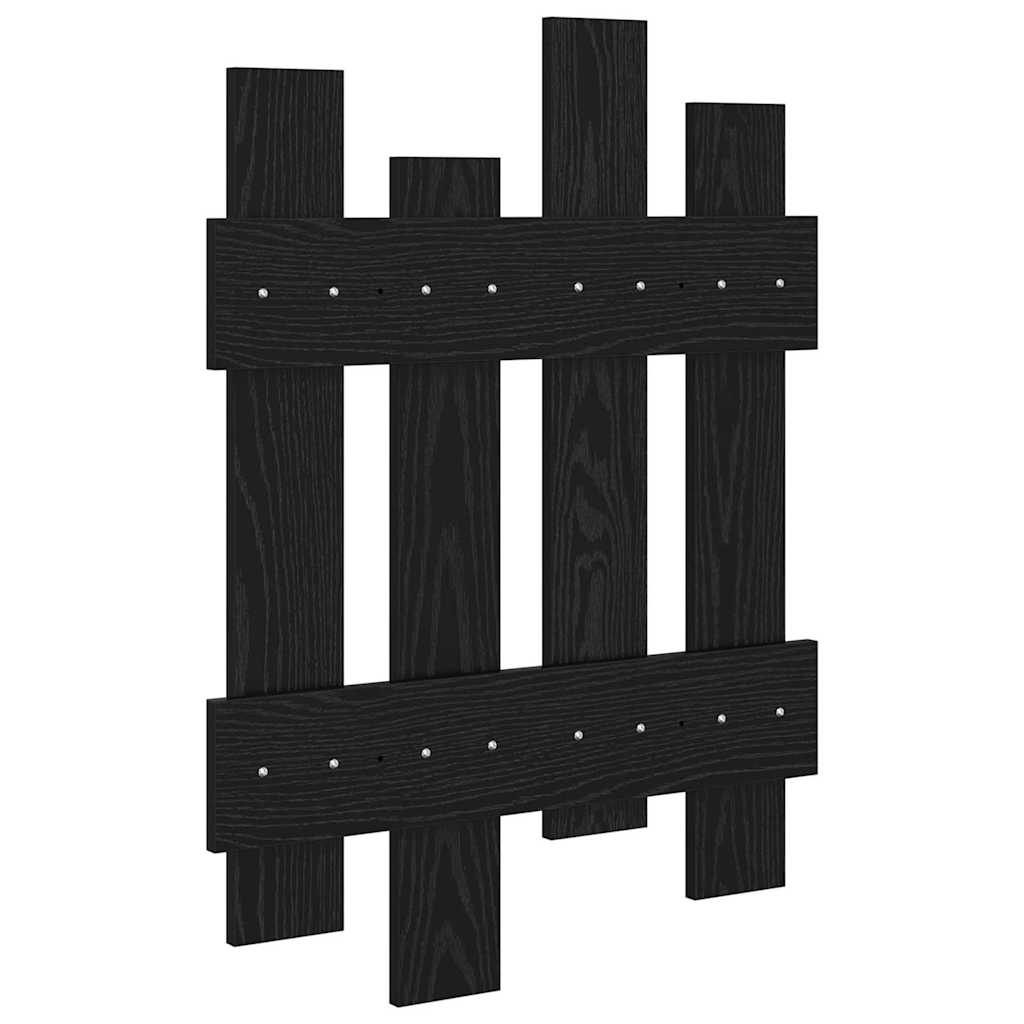 Wandmontierter nachttisch Schwarz Eichen-Optik 60 x 3 x 82 cm