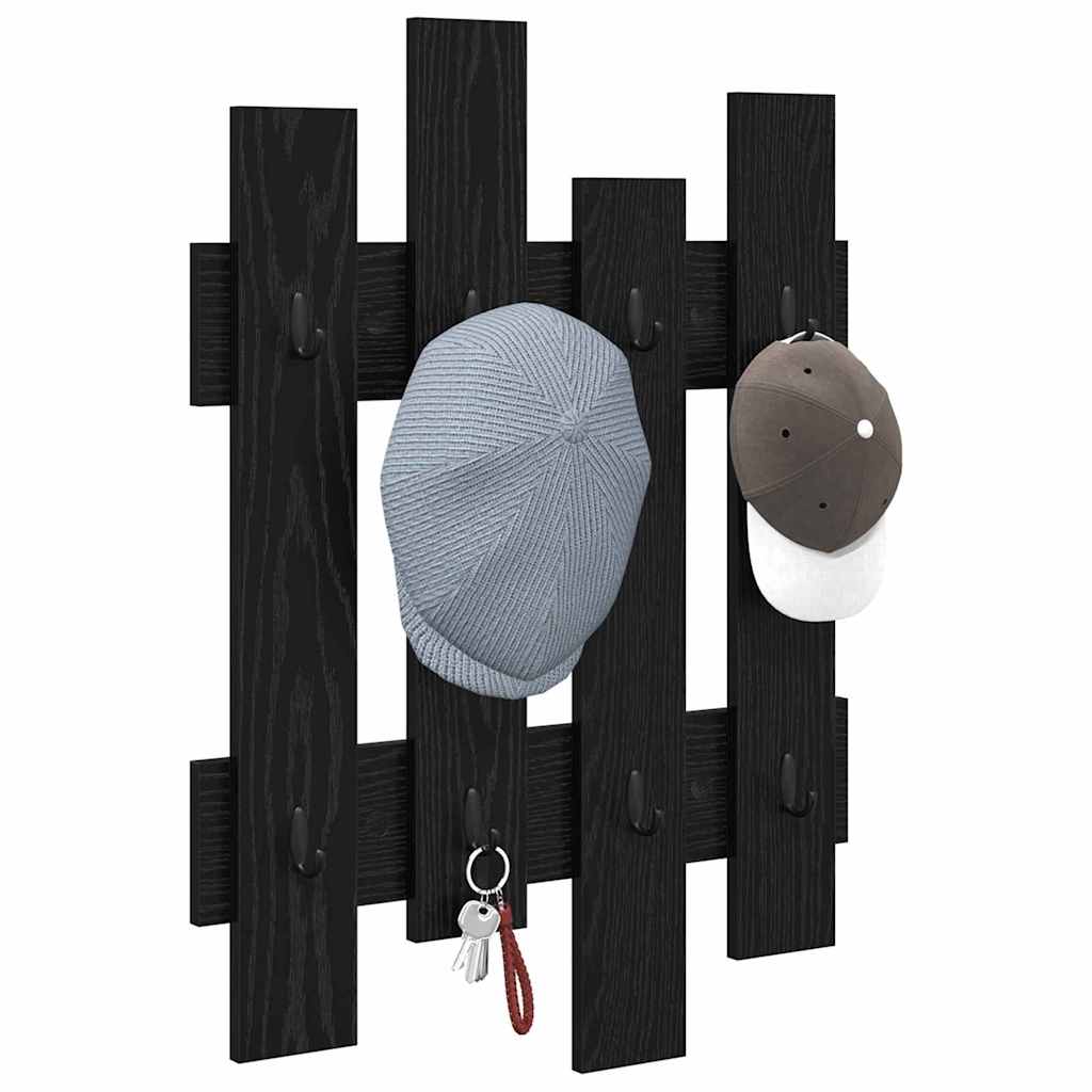 Wandmontierter nachttisch Schwarz Eichen-Optik 60 x 3 x 82 cm
