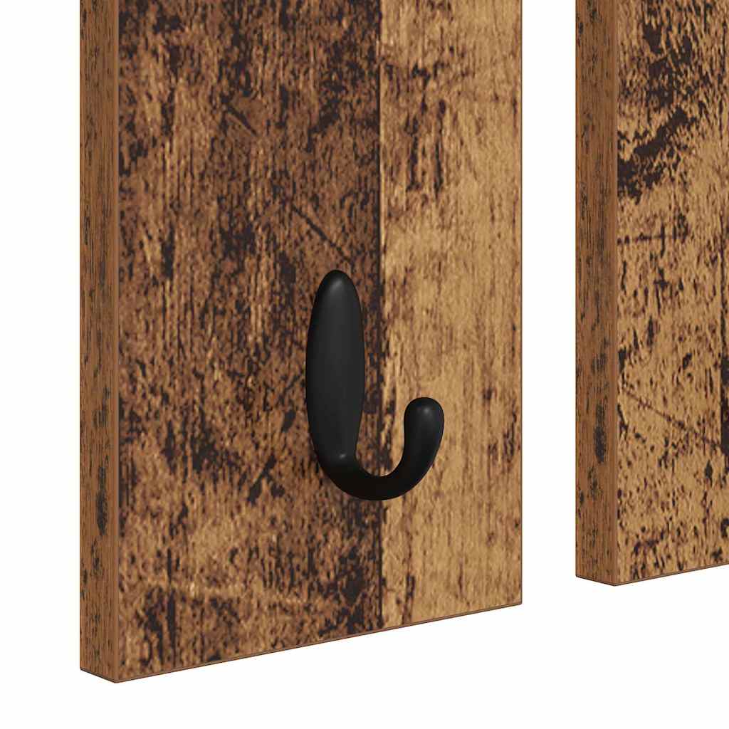 Wandmontierter Kleiderständer mit Regal Altholz 85 x 10 x 45 cm