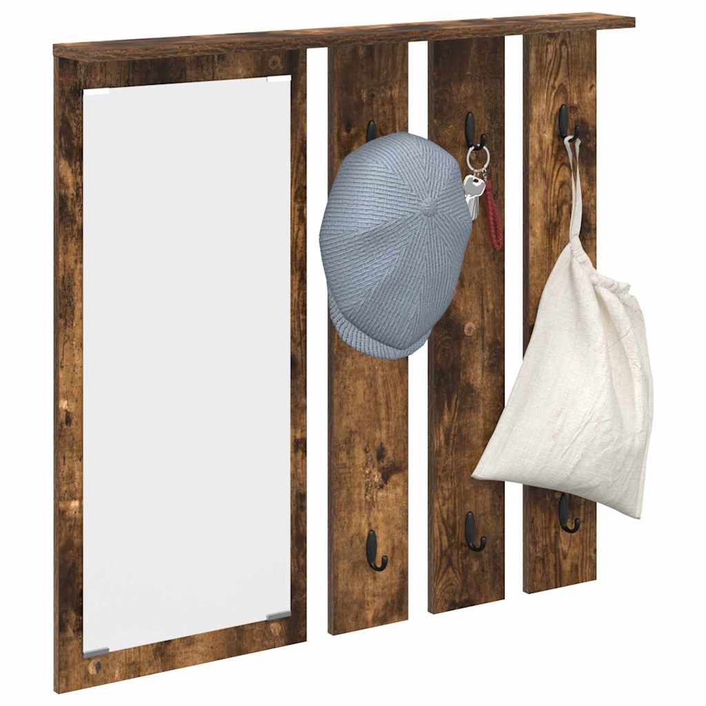 Wandmontierter Kleiderständer Räuchereiche 84 x 10 x 80 cm