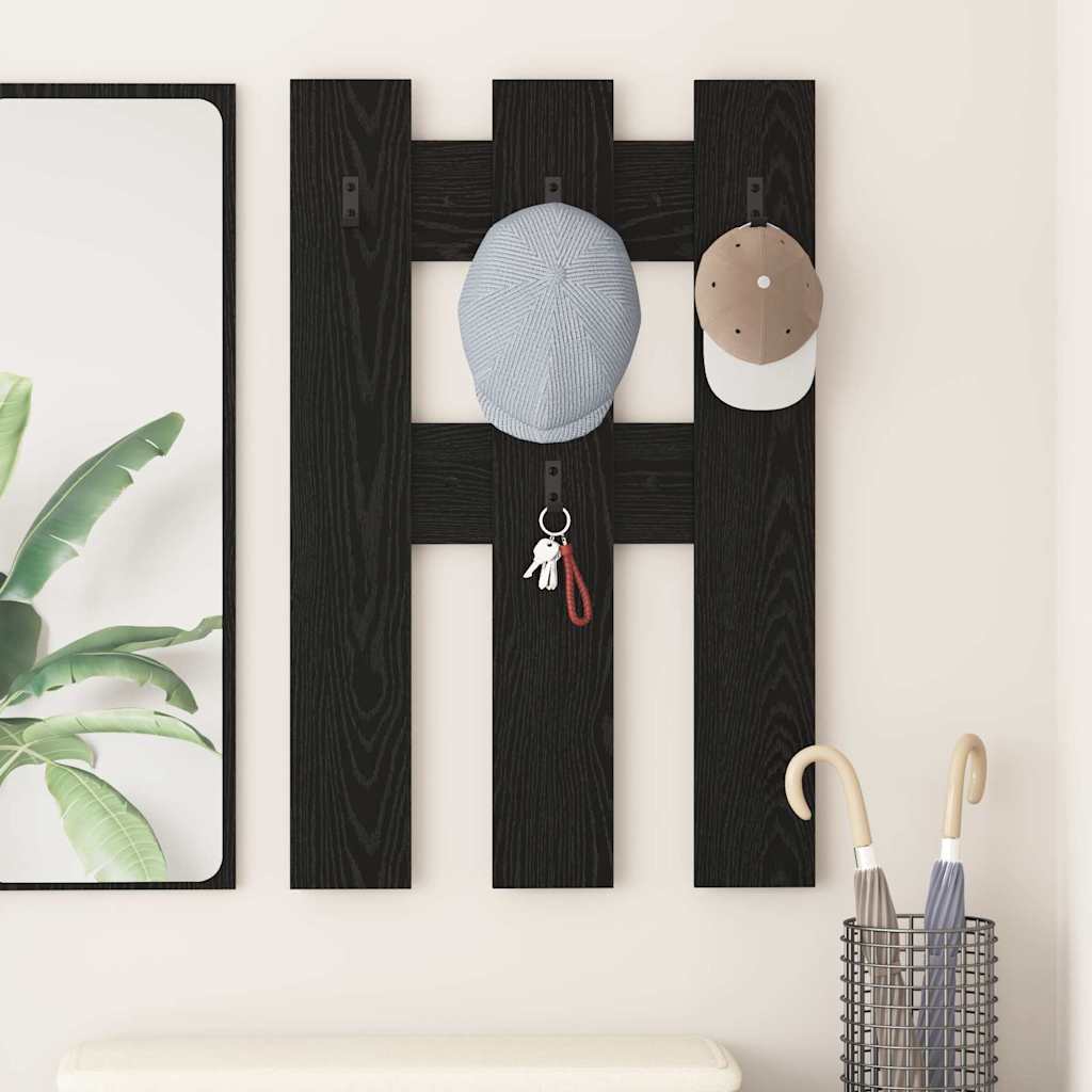 Wandmontierter nachttisch Schwarz Eichen-Optik 65 x 3 x 100 cm
