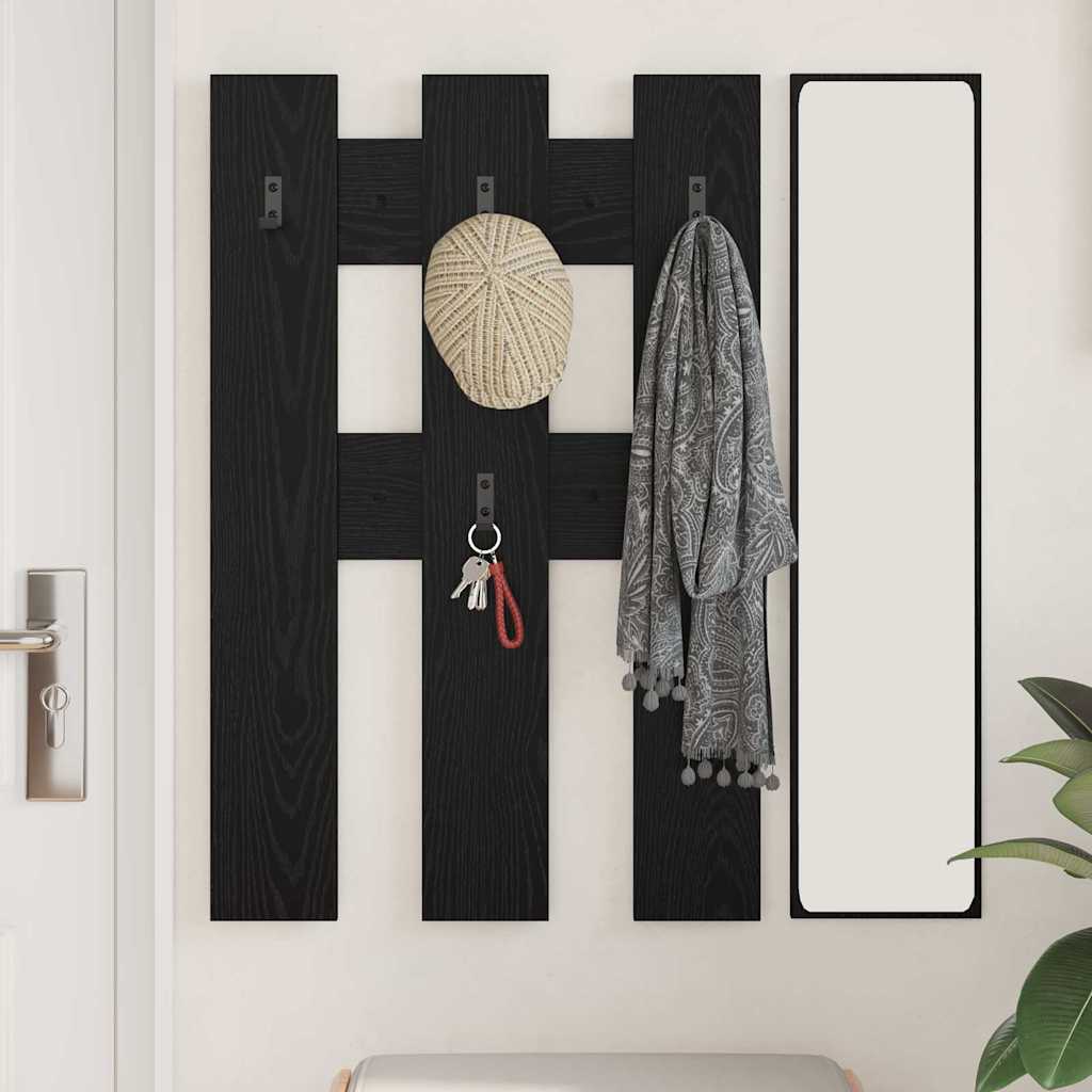 Wandmontierter nachttisch Schwarz Eichen-Optik 65 x 3 x 100 cm