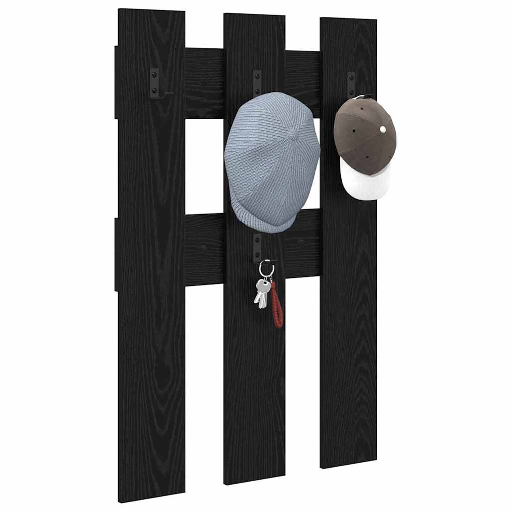 Wandmontierter nachttisch Schwarz Eichen-Optik 65 x 3 x 100 cm