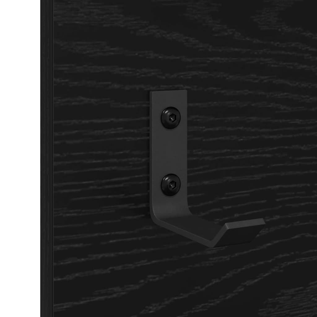 Wandmontierter nachttisch Schwarz Eichen-Optik 90 x 10 x 50 cm