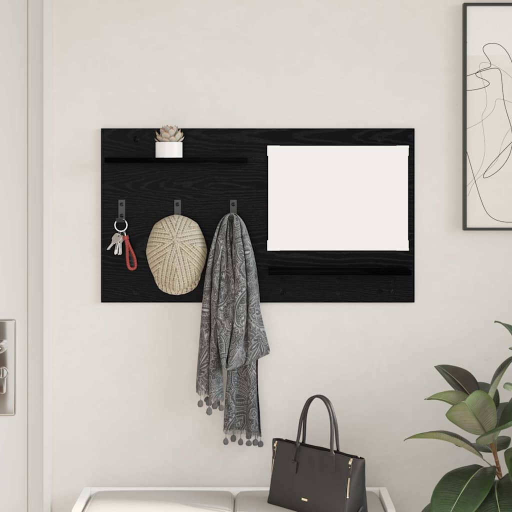 Wandmontierter nachttisch Schwarz Eichen-Optik 90 x 10 x 50 cm