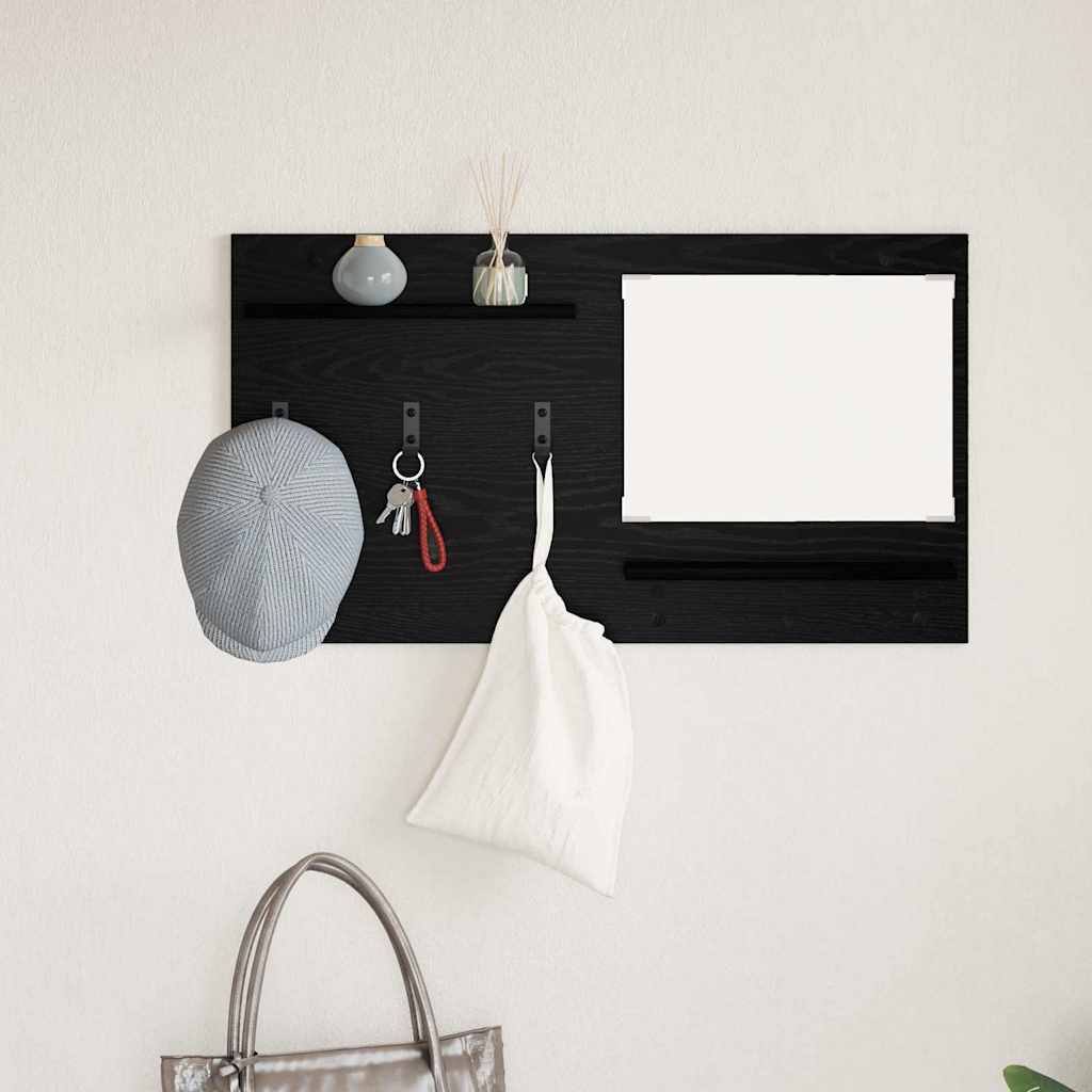 Wandmontierter nachttisch Schwarz Eichen-Optik 90 x 10 x 50 cm