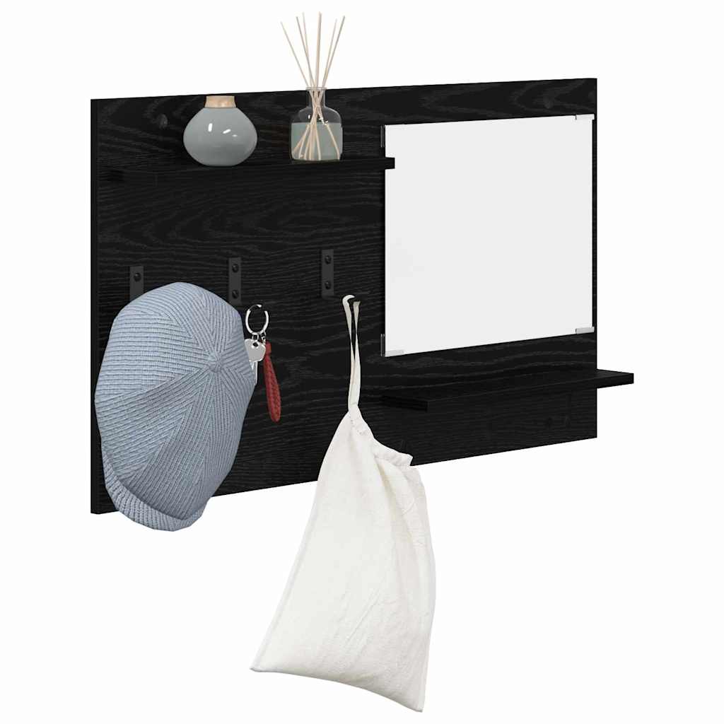 Wandmontierter nachttisch Schwarz Eichen-Optik 90 x 10 x 50 cm