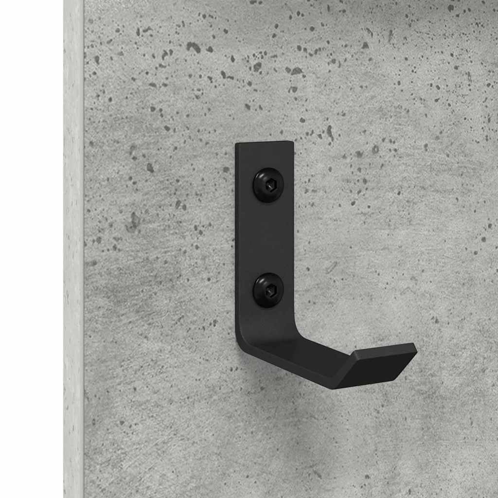 Wandmontierter nachttisch mit Regal Beton Grau 90 x 10 x 50 cm