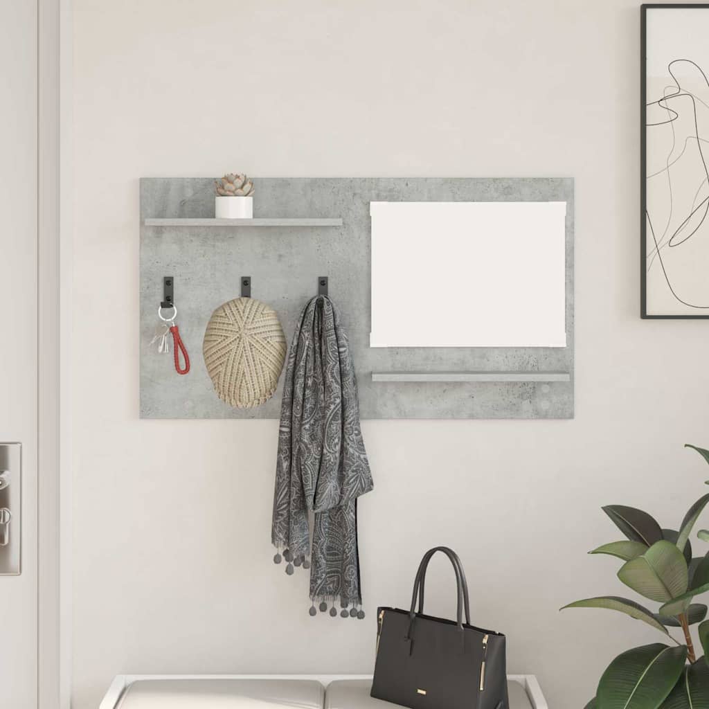 Wandmontierter nachttisch mit Regal Beton Grau 90 x 10 x 50 cm