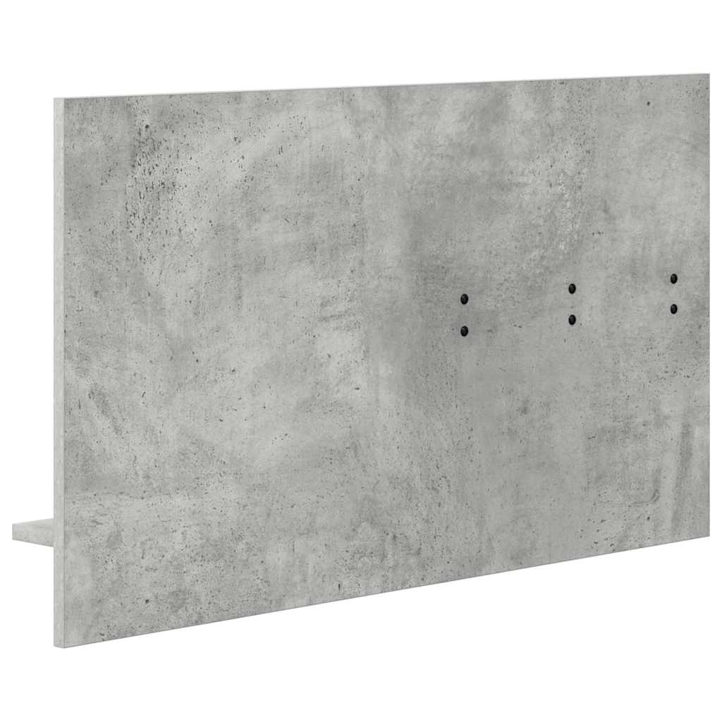 Wandmontierter nachttisch mit Regal Beton Grau 90 x 10 x 50 cm