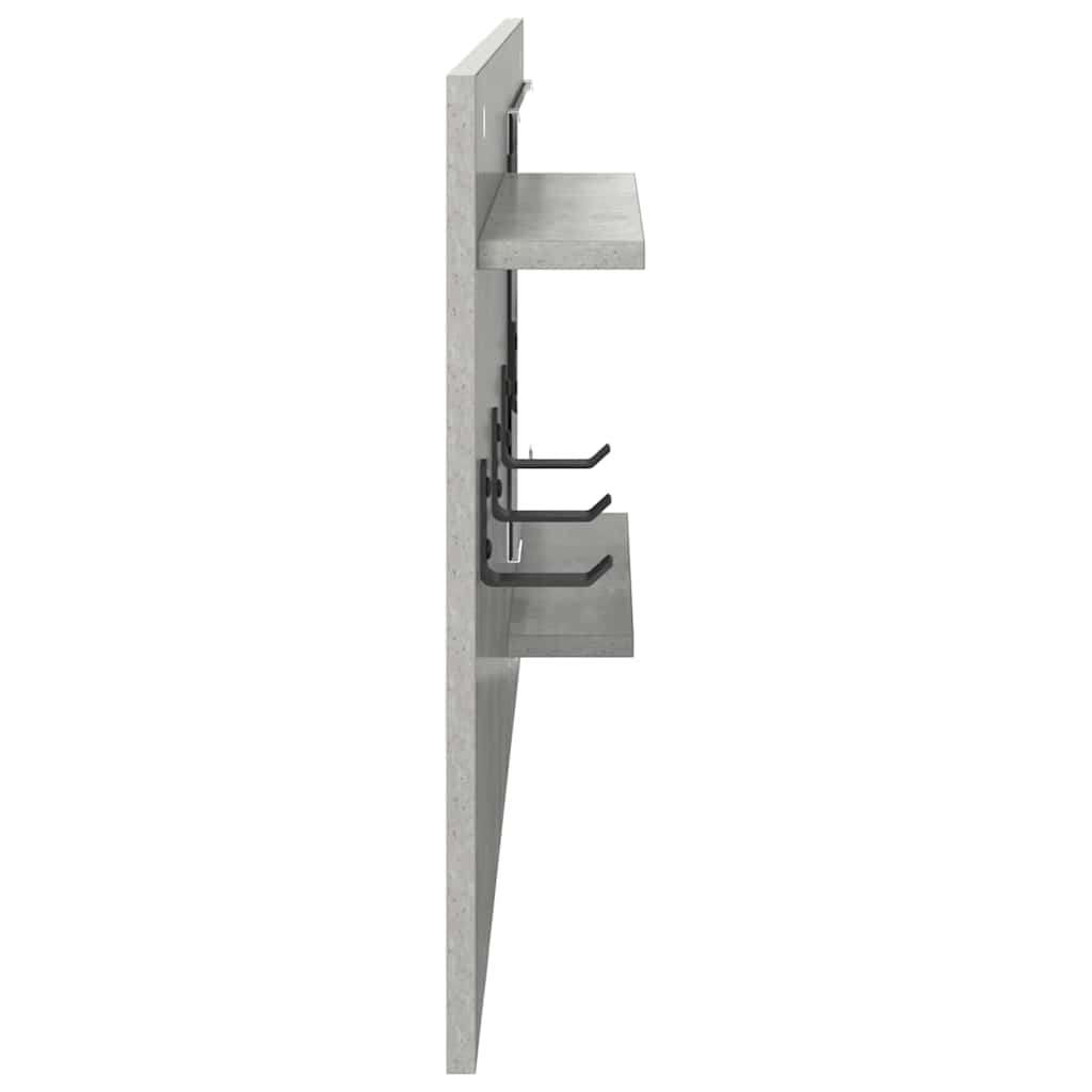 Wandmontierter nachttisch mit Regal Beton Grau 90 x 10 x 50 cm
