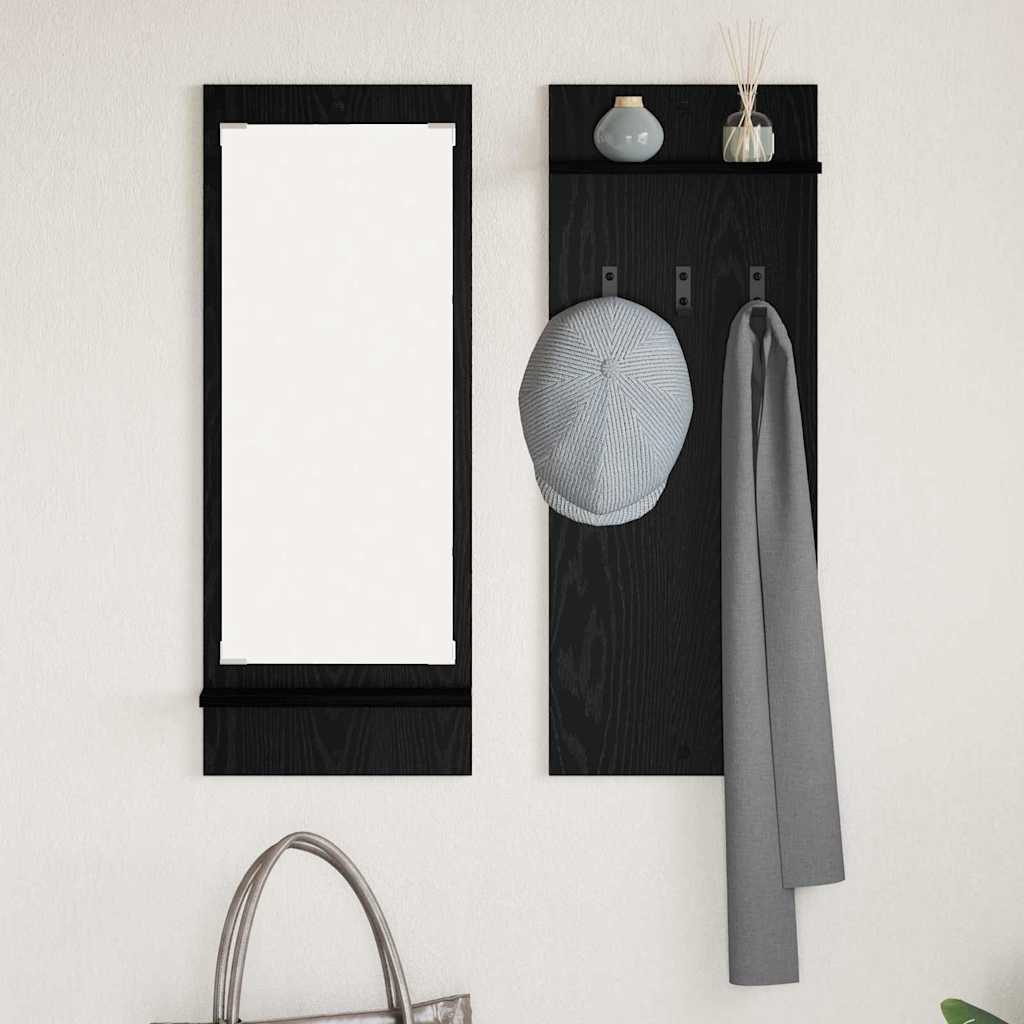Wandmontierter nachttisch Schwarz Eichen-Optik 70 x 10 x 90 cm