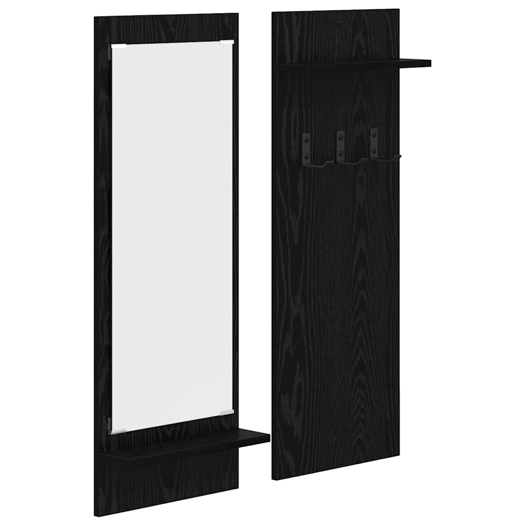 Wandmontierter nachttisch Schwarz Eichen-Optik 70 x 10 x 90 cm