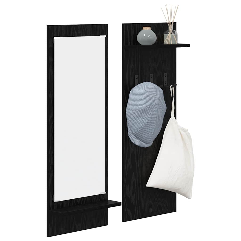 Wandmontierter nachttisch Schwarz Eichen-Optik 70 x 10 x 90 cm