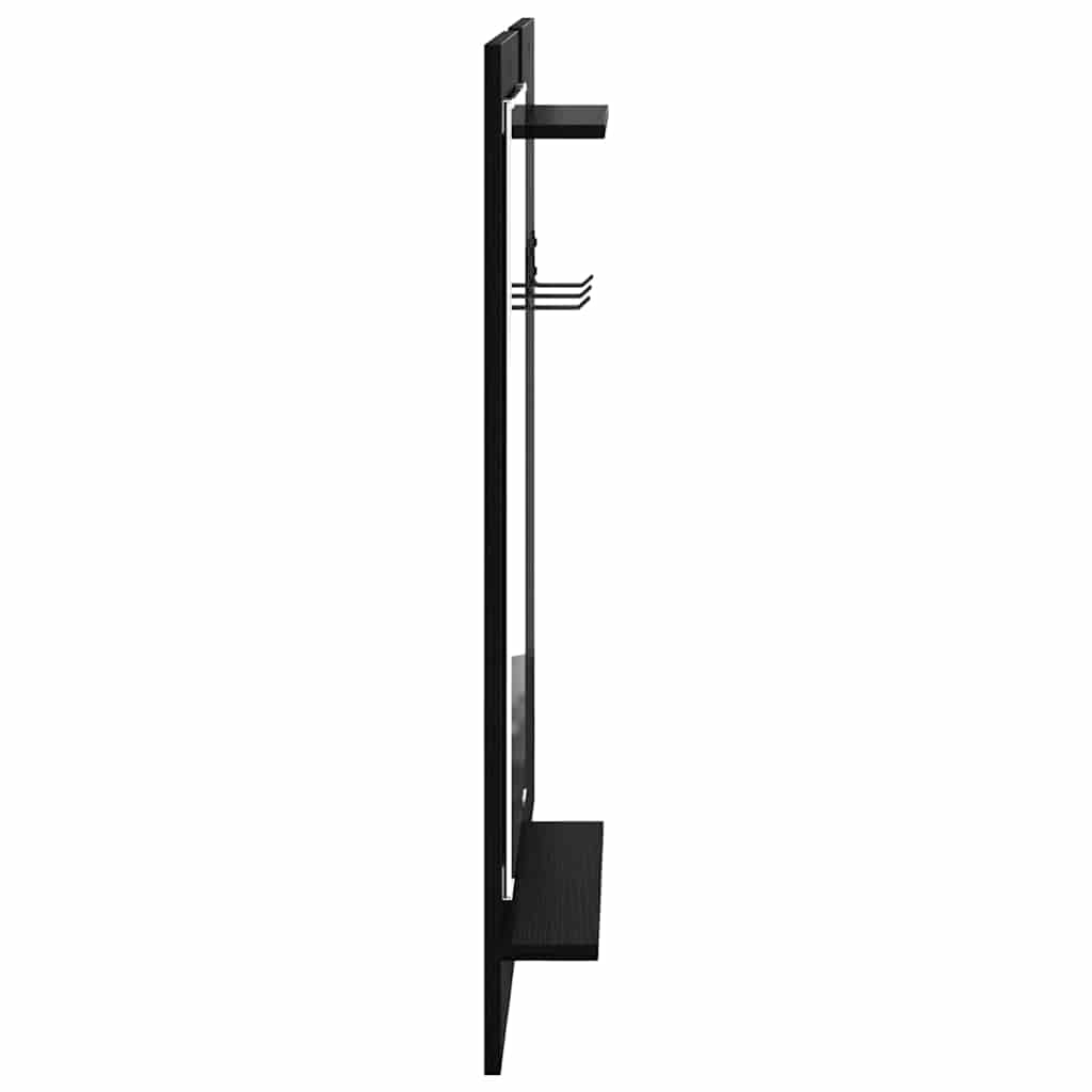 Wandmontierter nachttisch Schwarz Eichen-Optik 70 x 10 x 90 cm