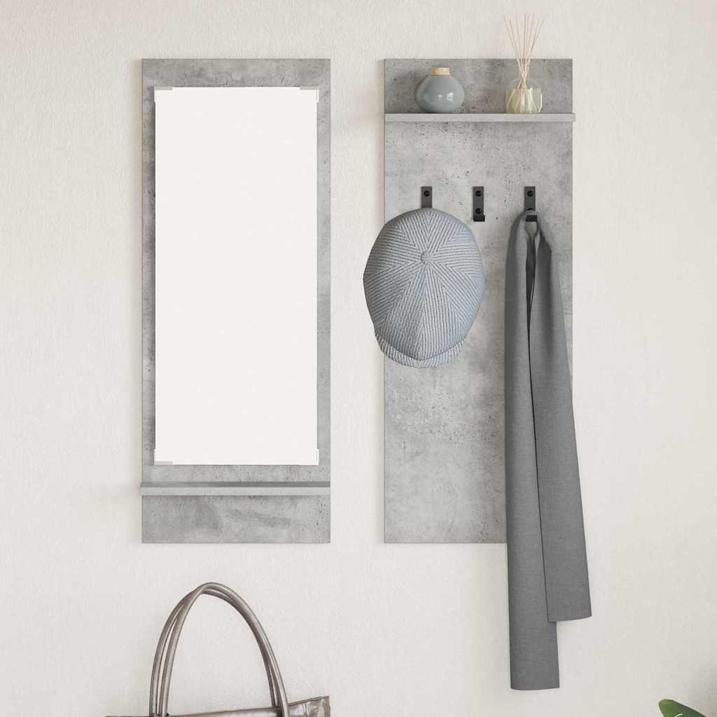 Wandmontierter nachttisch mit Regal Beton Grau 70 x 10 x 90 cm