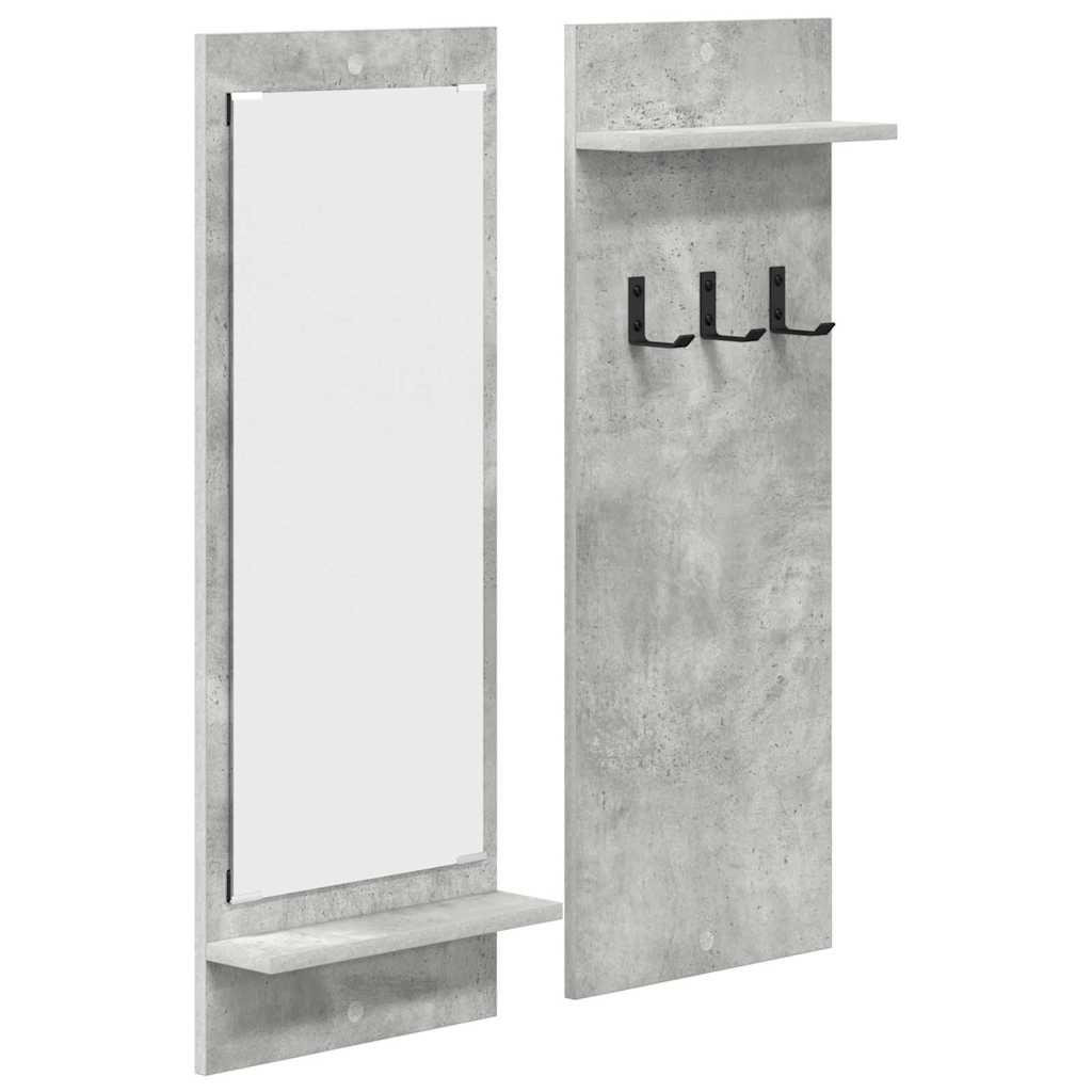 Wandmontierter nachttisch mit Regal Beton Grau 70 x 10 x 90 cm