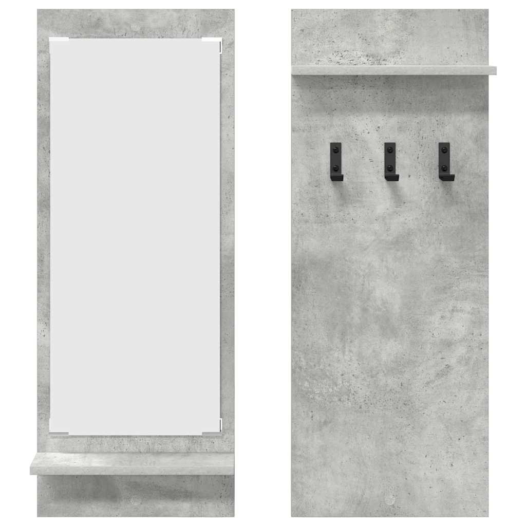 Wandmontierter nachttisch mit Regal Beton Grau 70 x 10 x 90 cm