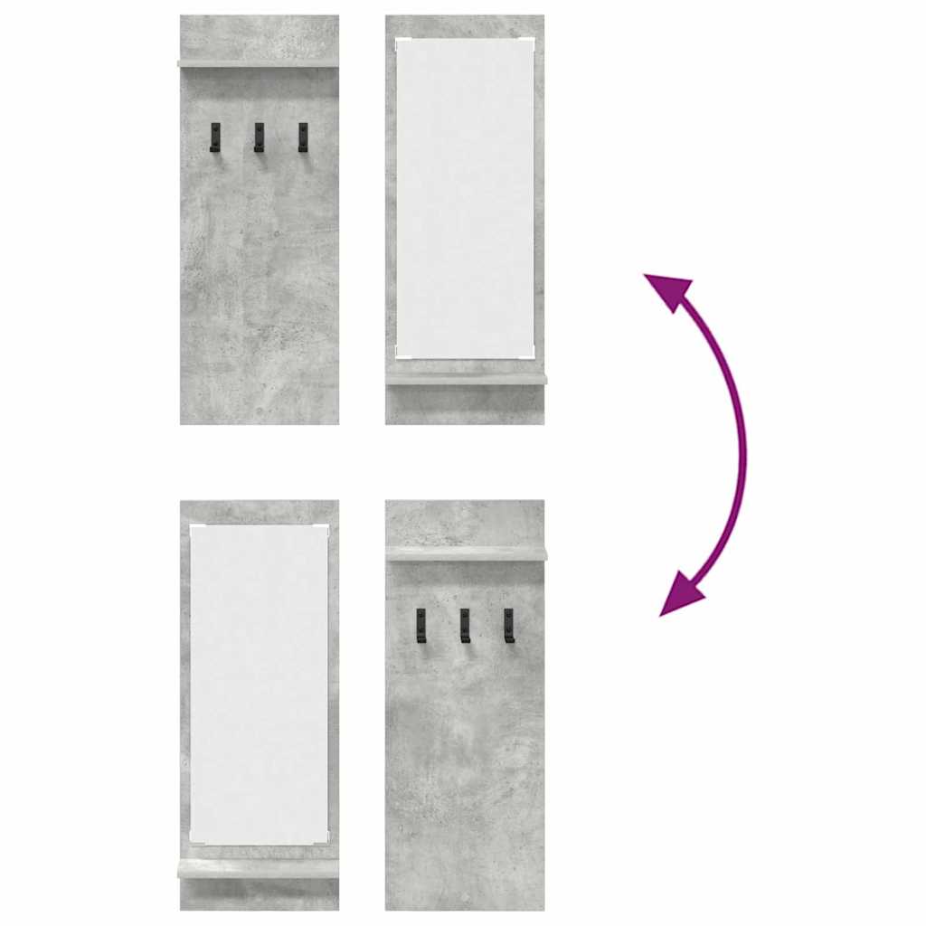 Wandmontierter nachttisch mit Regal Beton Grau 70 x 10 x 90 cm