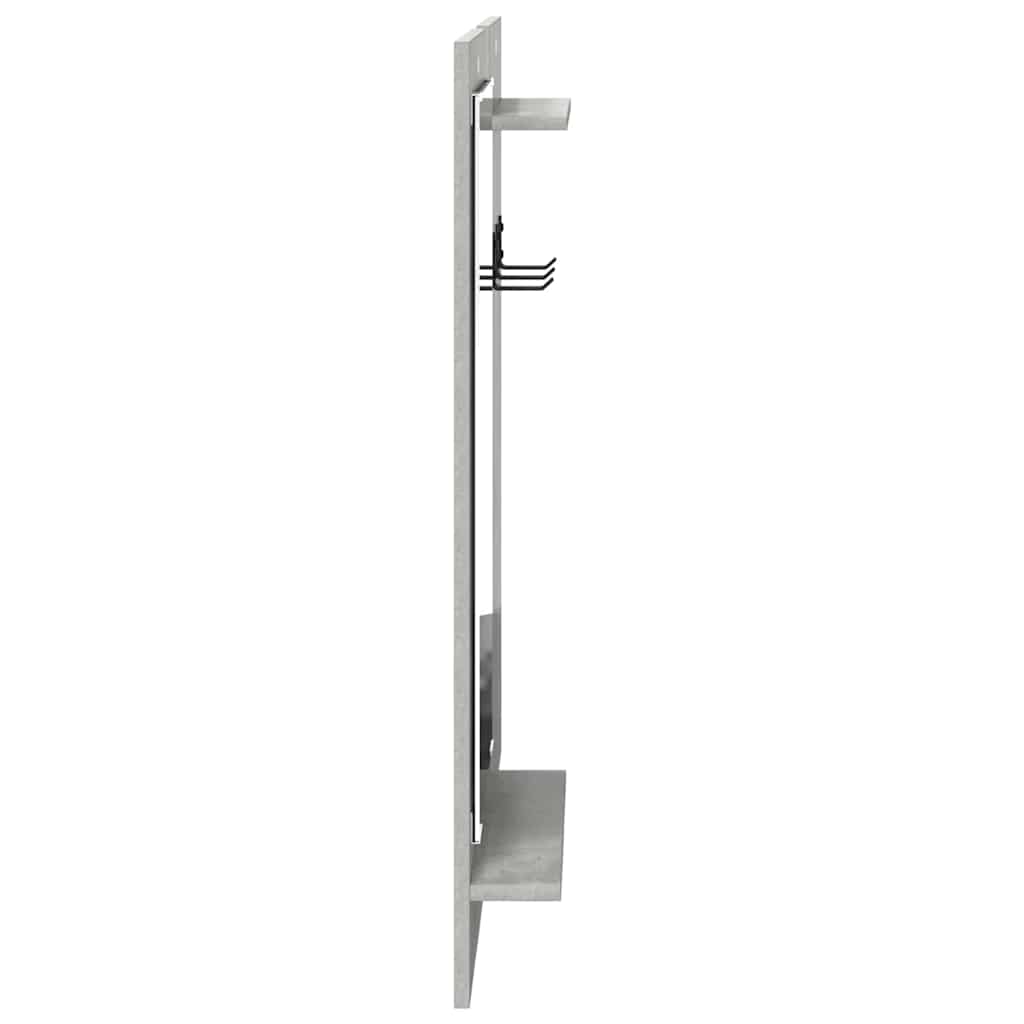 Wandmontierter nachttisch mit Regal Beton Grau 70 x 10 x 90 cm
