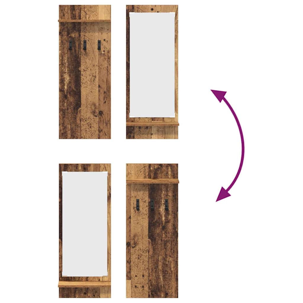 Wandmontierter nachttisch Altholz 70 x 10 x 90 cm Holzwerkstoff
