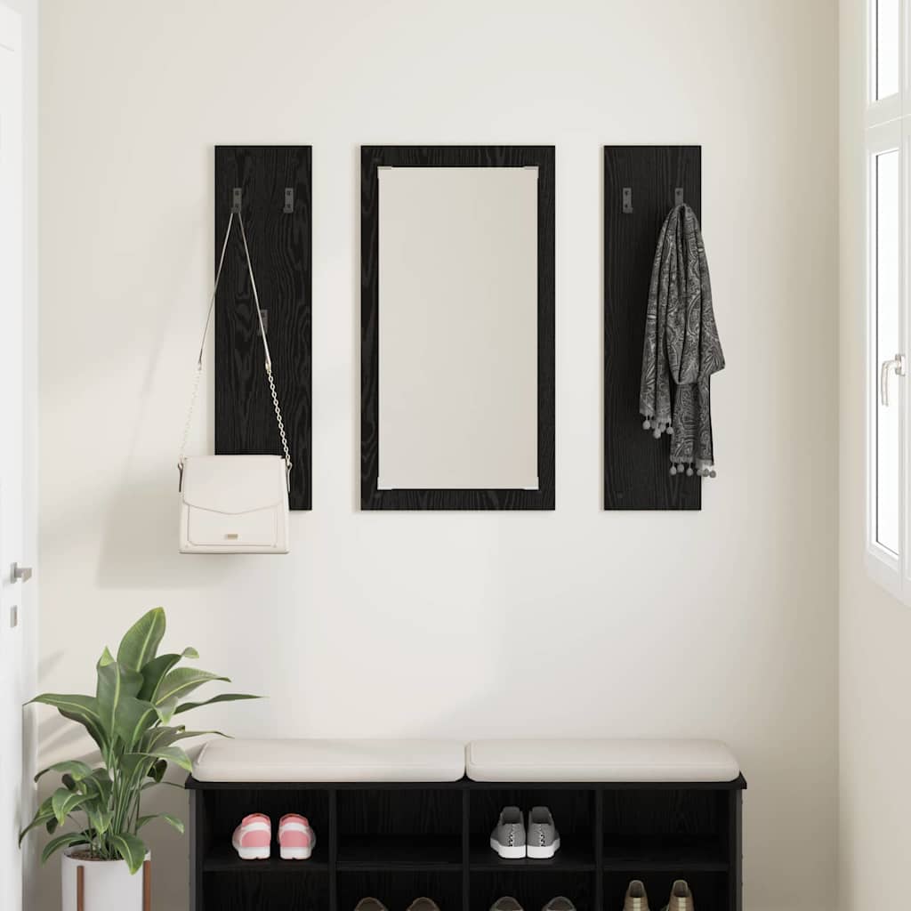 Wandmontierter nachttisch Schwarz Eichen-Optik 96 x 1,5 x 90 cm