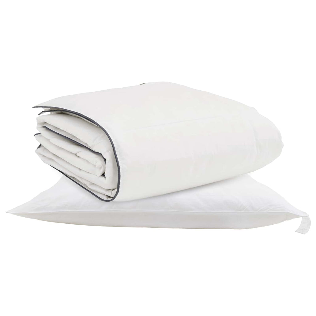 Winterbettdecke mit Kissen 2 pcs Weiß Daunenfeder