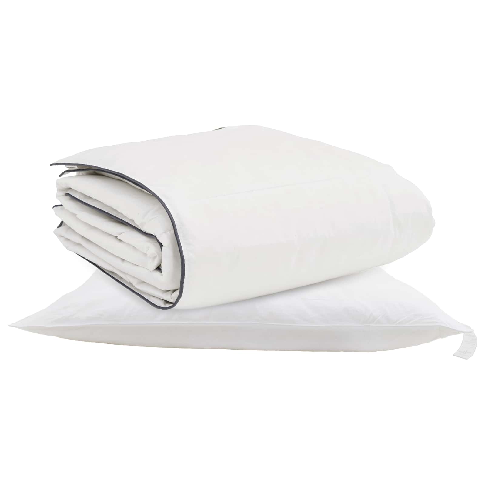 Winterbettdecke mit Kissen 2 pcs Weiß Daunenfeder