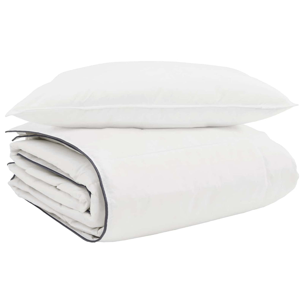 Winterbettdecke mit Kissen 2 pcs Weiß Daunenfeder