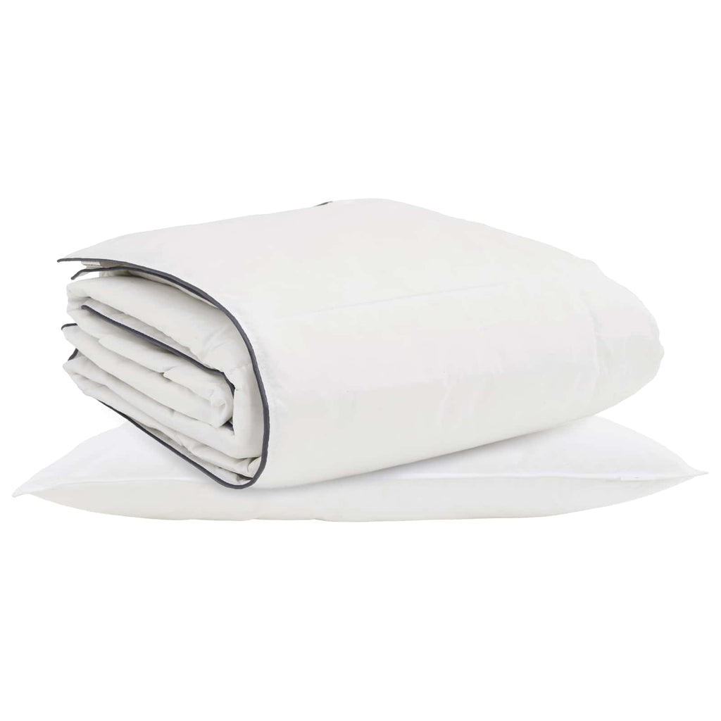 Winterbettdecke mit Kissen 2 pcs Weiß Daunenfeder