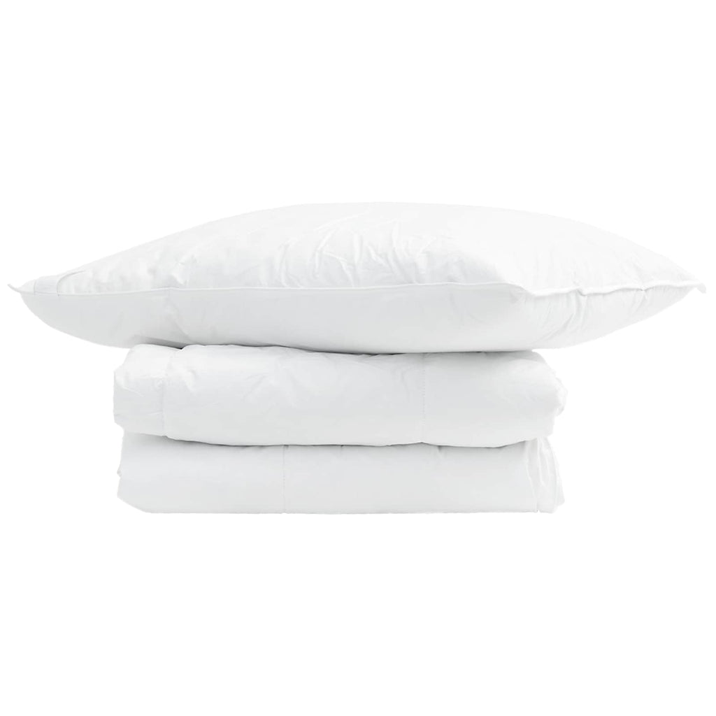 Sommerdecke mit Kissen 2 pcs Weiß Daunenfeder