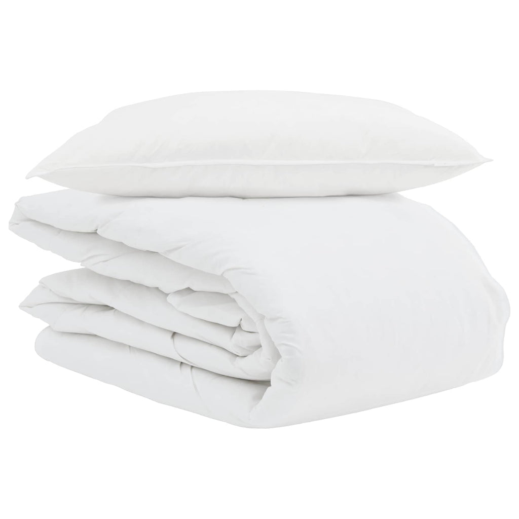 Sommerdecke mit Kissen 2 pcs Weiß Daunenfeder