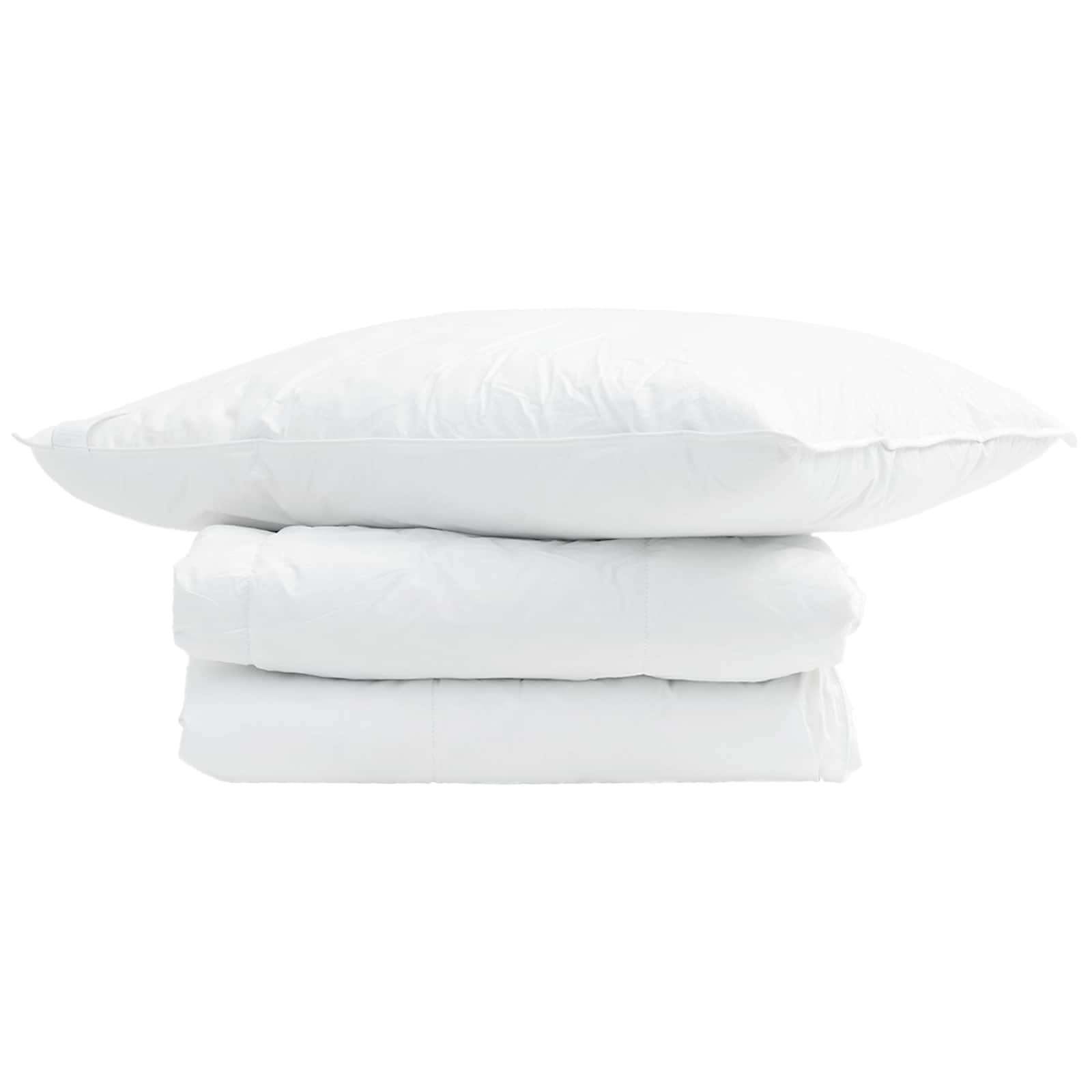 Sommerdecke mit Kissen 2 pcs Weiß Daunenfeder