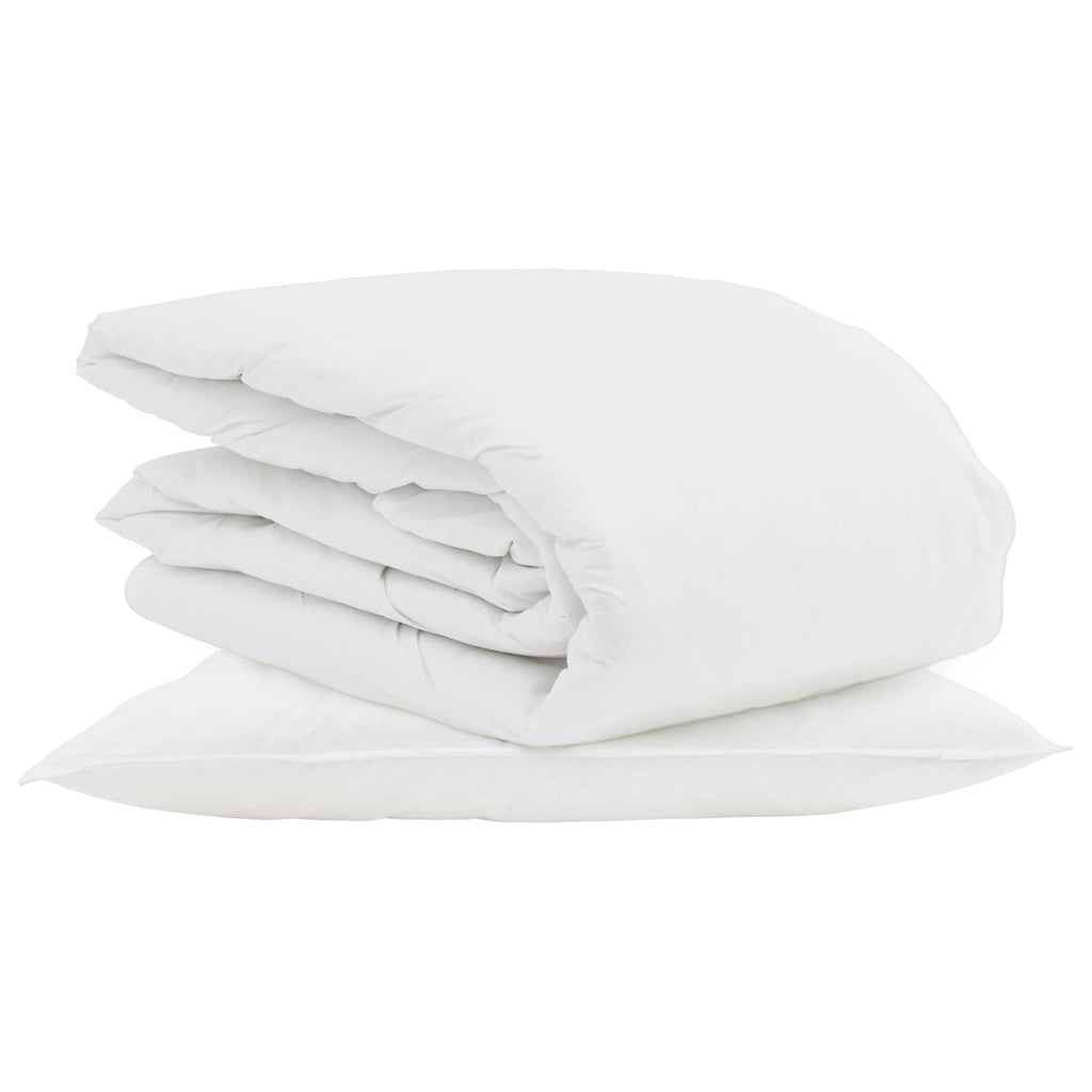 Sommerdecke mit Kissen 2 pcs Weiß Daunenfeder