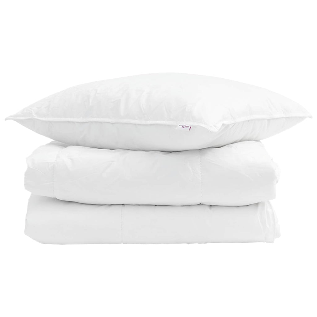 Sommerdecke mit Kissen 2 pcs Weiß Daunenfeder