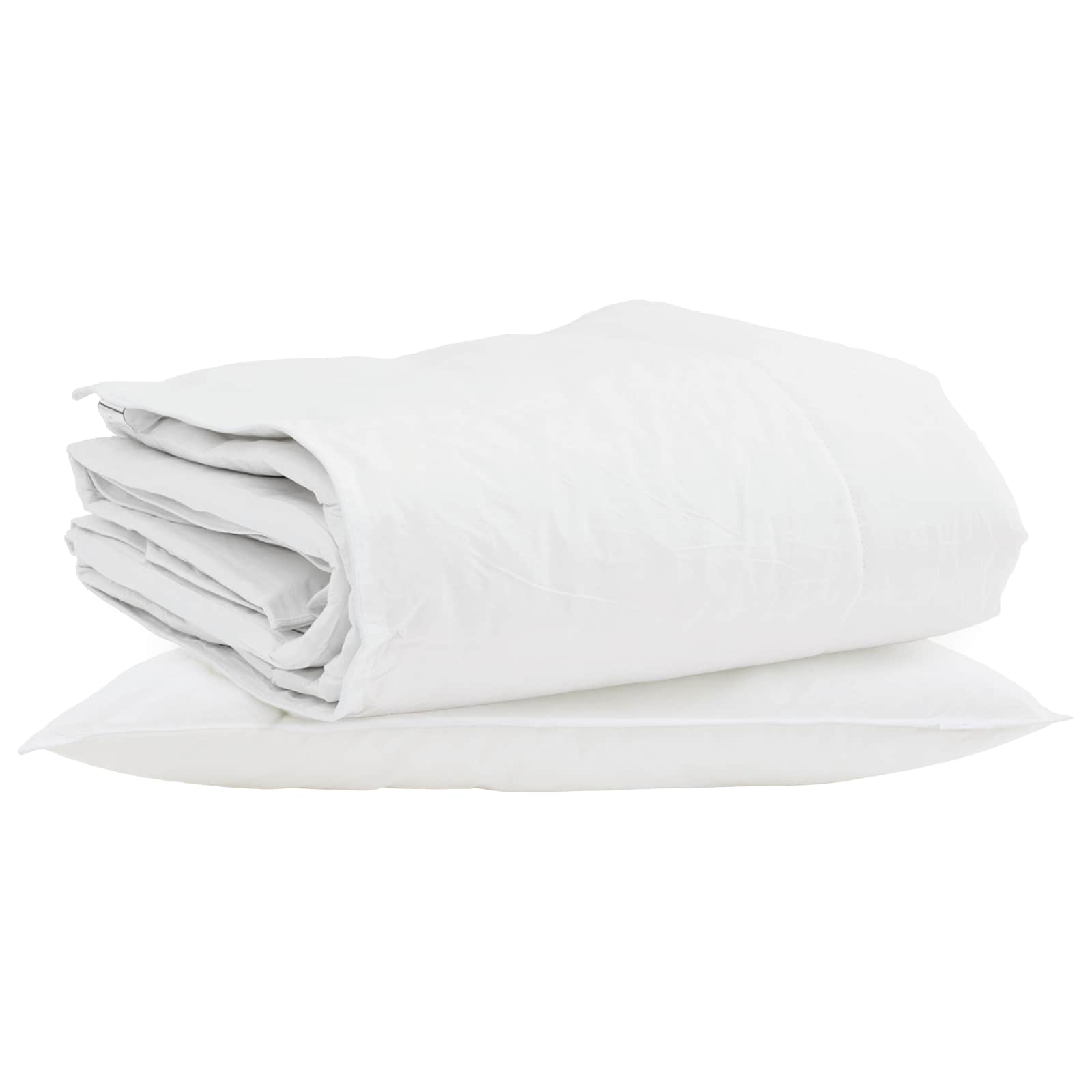 Winterbettdecke mit Kissen 2 pcs Weiß Daunenfeder