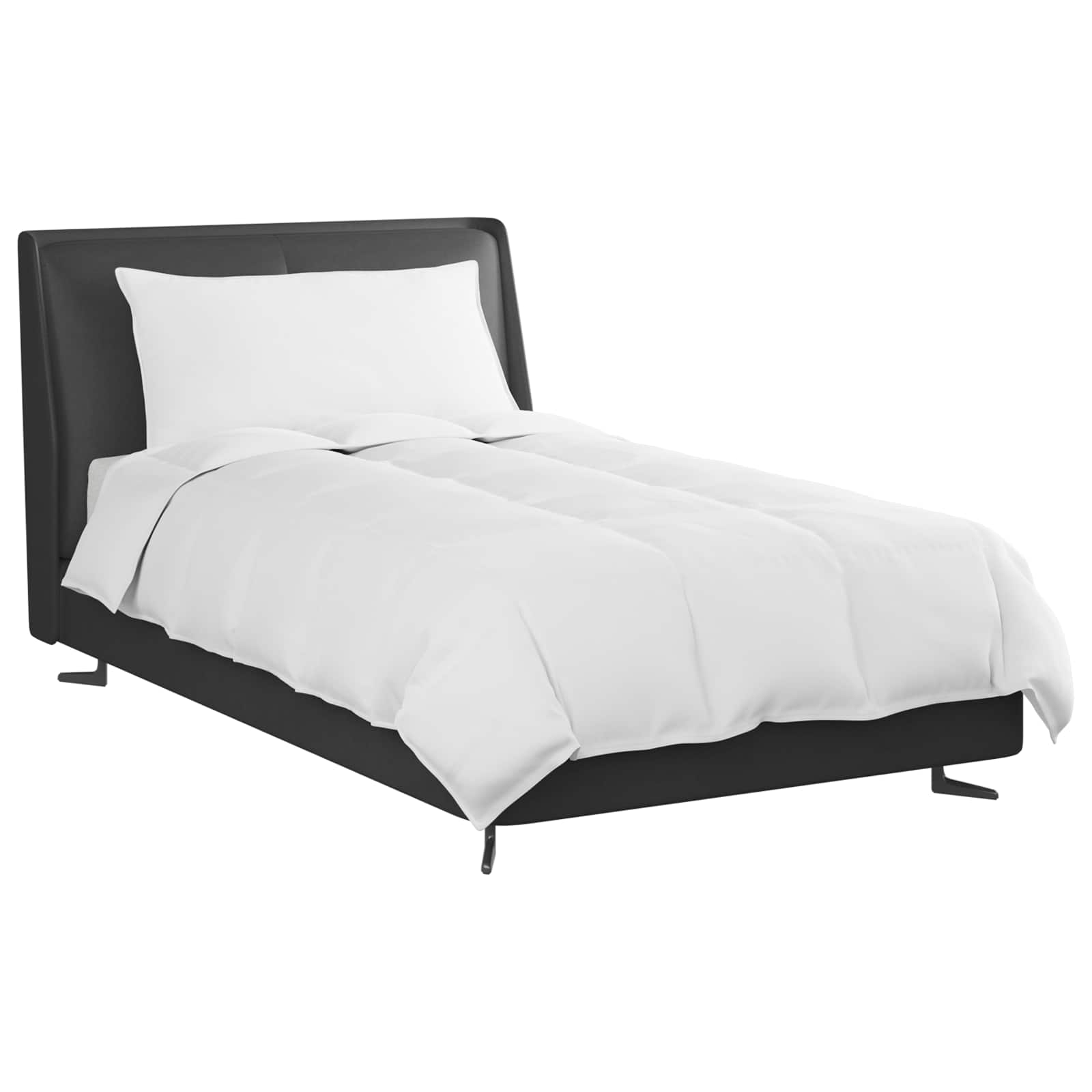 Winterbettdecke mit Kissen 2 pcs Weiß Daunenfeder