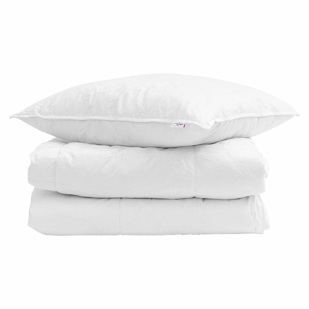 Winterbettdecke mit Kissen 2 pcs Weiß Daunenfeder