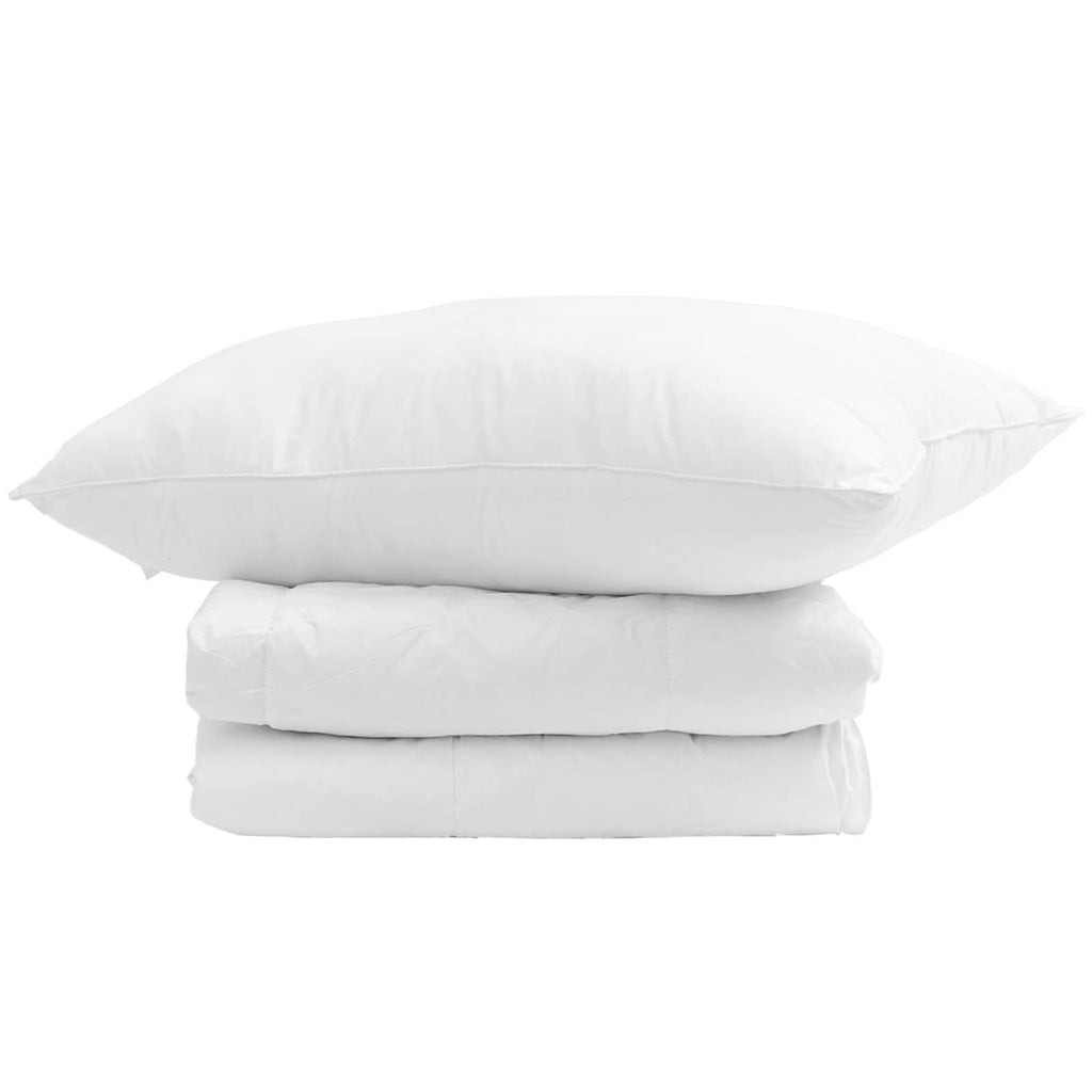 Winterbettdecke mit Kissen 2 pcs Weiß Daunenfeder
