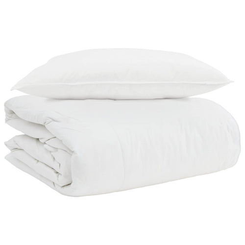 2-in-1 Bettdecke mit Kissen 2 pcs Weiß Daunenfeder