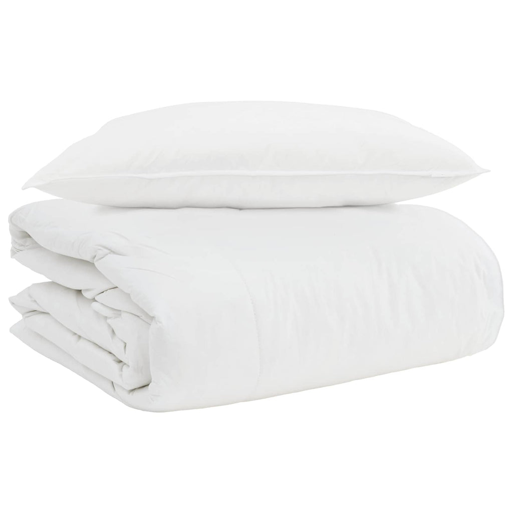 2-in-1 Bettdecke mit Kissen 2 pcs Weiß Daunenfeder