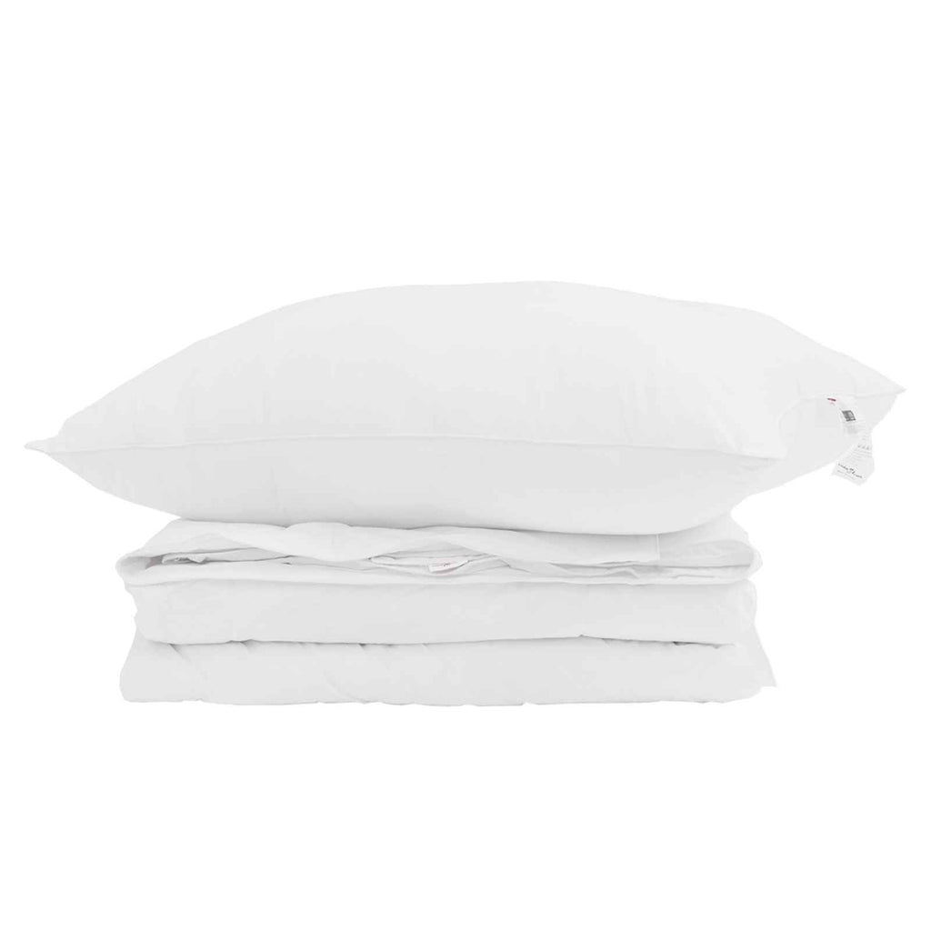 2-in-1 Bettdecke mit Kissen 2 pcs Weiß Daunenfeder